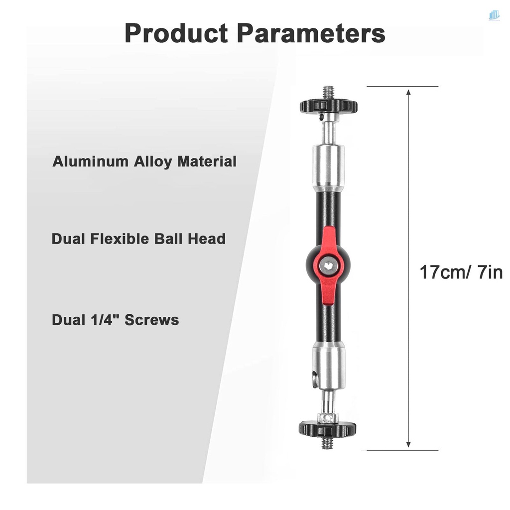 Cánh Tay Nối Dài Linh Hoạt Bằng Hợp Kim Nhôm Với Vít 1 / 4 Inch Xoay 360 Độ 7 Inch Có Thể Điều Chỉnh Cho smartwatchinone° Đèn LED Điều Khiển Video Có Thể Điều Chỉnh Cho Xe Hơi
