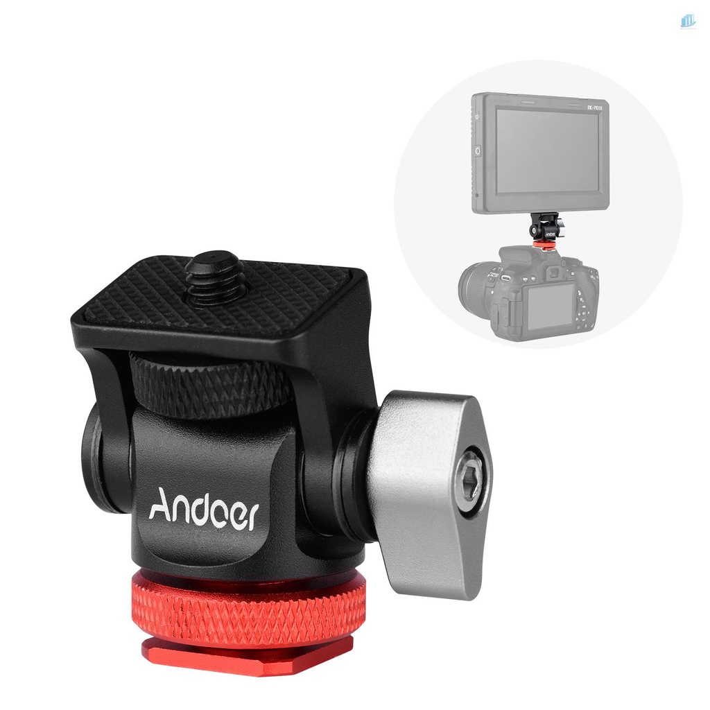 Ngàm Gắn Máy Ảnh Andoer Mini Bằng Hợp Kim Nhôm Ốc Vít 1 / 4 Inch