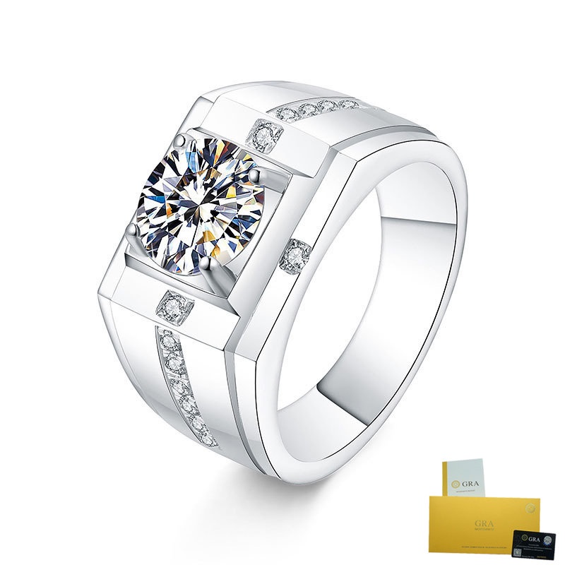 Nhẫn Đeo Tay Kim Loại Khắc Hình Moissanite Thời Trang Sang Trọng