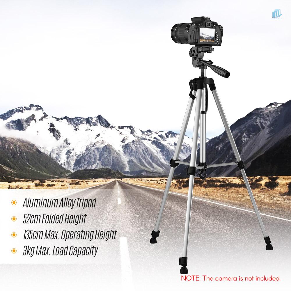Giá Đỡ Ba Chân Bằng Hợp Kim Nhôm Trọng Lượng Nhẹ 3kg Cho smartwatchinone Andoer Chụp Ảnh Giá Đỡ Điện Thoại / Máy Ảnh DSLR Tăng Chiều Cao 135cm / 53in Kèm Túi Đựng Tiện Dụng 135cm