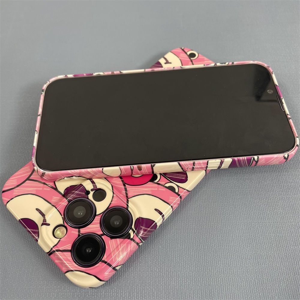 Ốp Điện Thoại Cứng Họa Tiết Gấu Và Dâu Tây Dễ Thương Cho Iphone xr14Pro11 13 12xsmax / 4ZTQ
