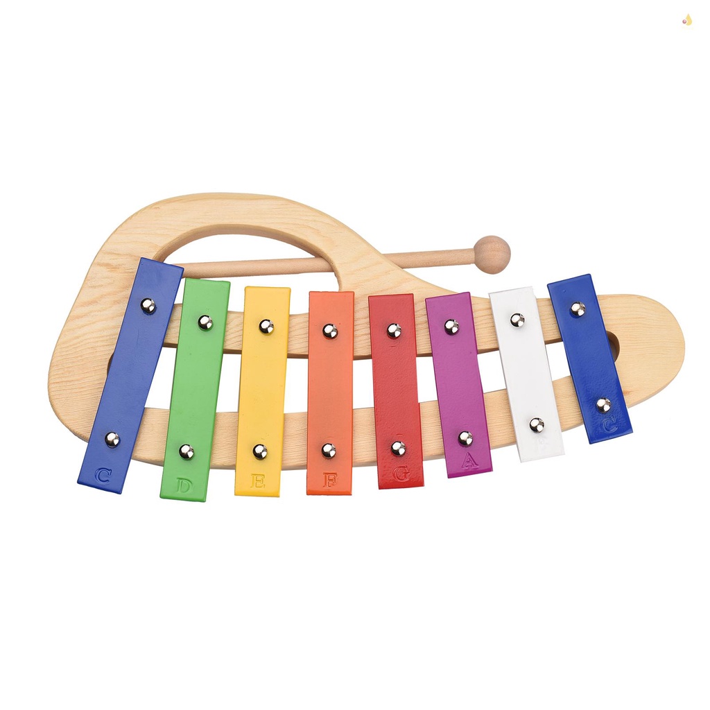 Bộ Nhạc Cụ Xylophone 8-Note Glockenspiel 3mm Tay Cầm Bằng Gỗ Thông Nhiều Màu Sắc