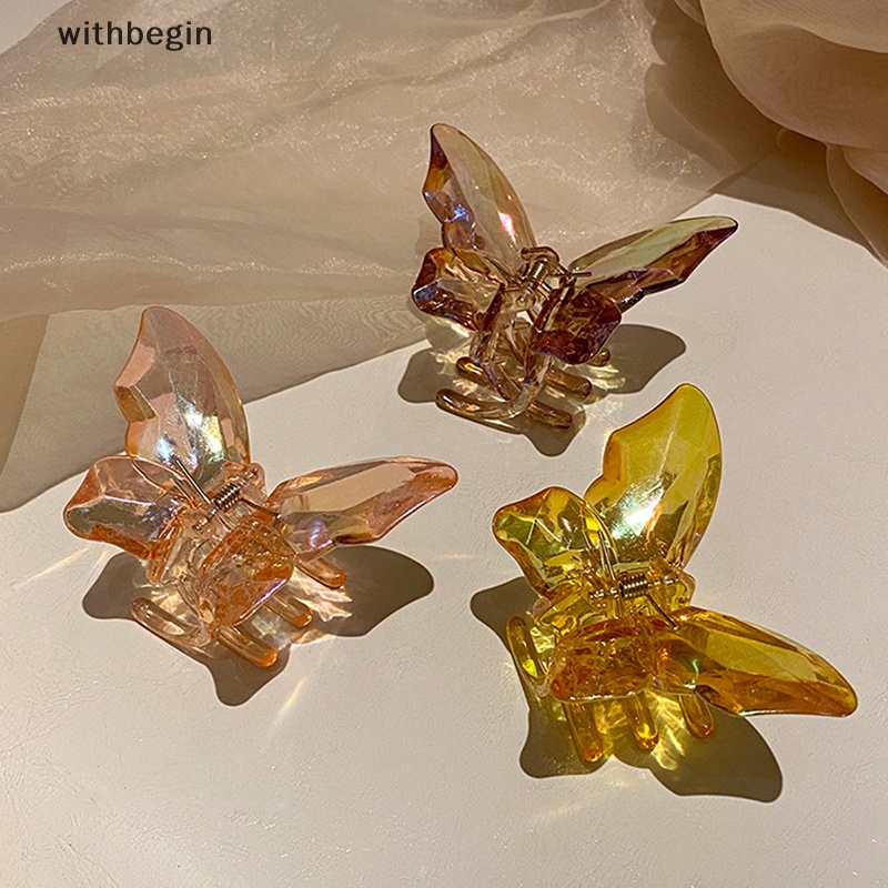 Kẹp Càng Cua Lớn Bằng Acrylic Nhiều Màu Hình Bướm Cho Nữ Mã 2023 n
