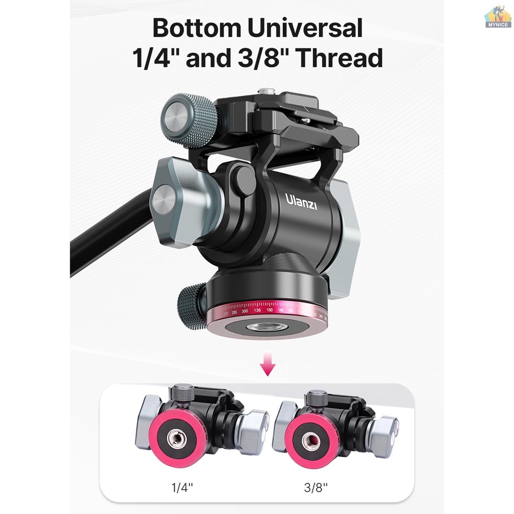 Đầu Bi Nghiêng Ulanzi U-190 Nhỏ Gọn Bằng Hợp Kim Nhôm Với Ốc Vít 10kg / 22lbs Chịu Tải Trọng 10kg