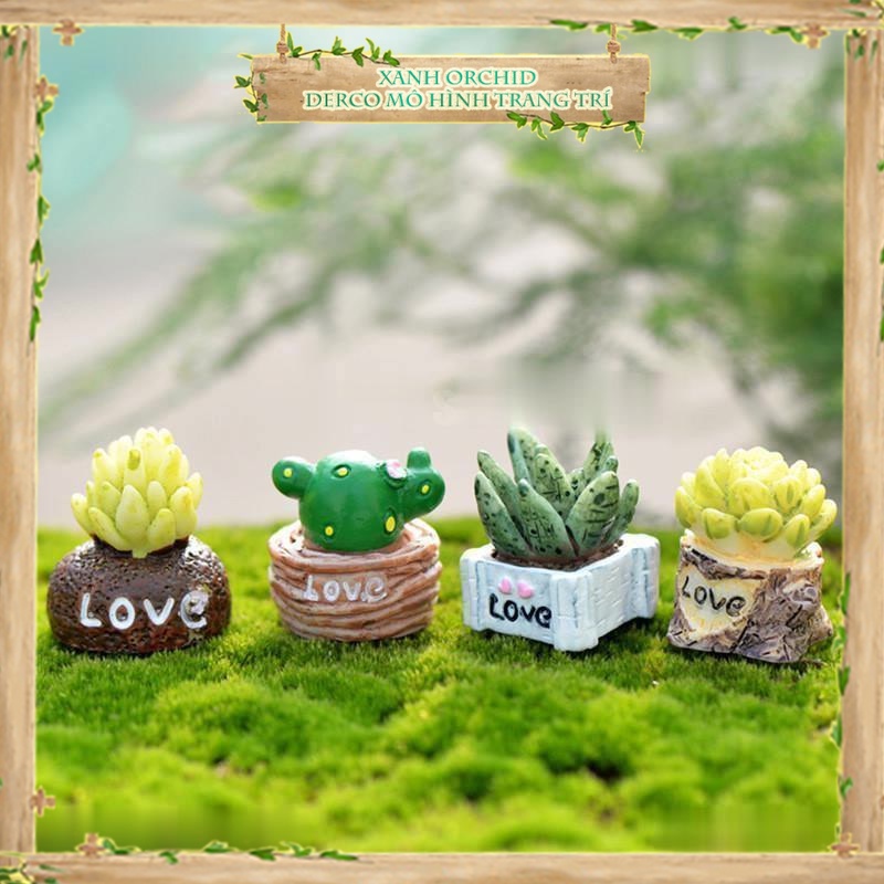Mô Hình Tiểu Cảnh "Chậu Cây Bằng Resin Mini " Trang Trí Sen Đá, Sân Vườn/ Chậu Cây, DYI, TerrariuM
