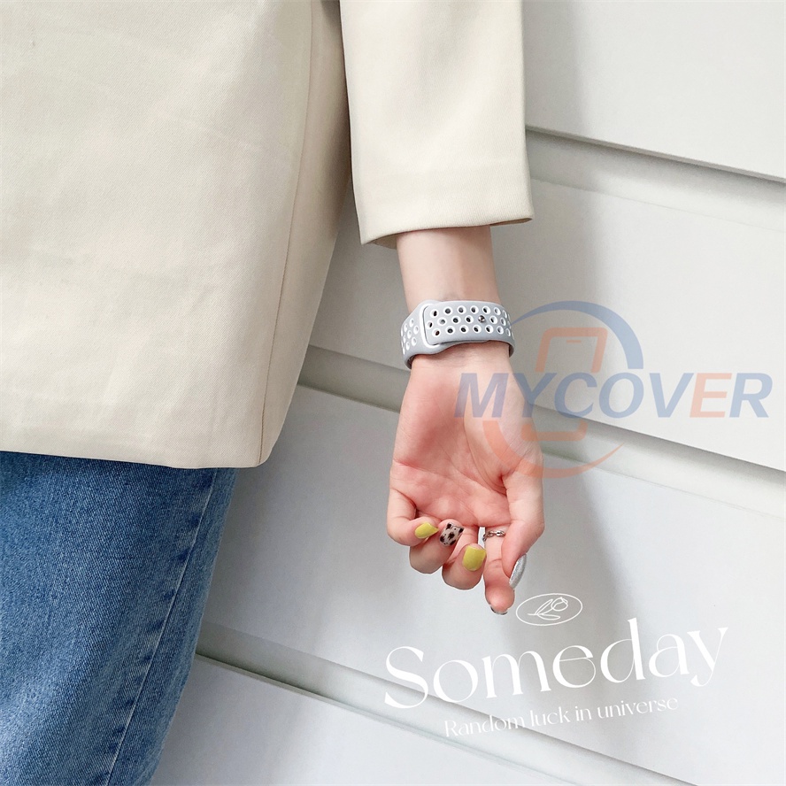 Dây Đeo Màu Trơn Thoáng Khí Cho Đồng Hồ Thông Minh Apple Watch Series Ultra 8 7 6 SE 5 4 3 2 1 iWatch Size 49mm 45mm 41mm 44mm 40mm 42mm 38mm Ốp