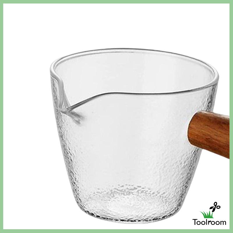 Dụng Cụ Pha Trà Mini Bằng Kính Cách Nhiệt Với Tay Cầm Bằng Gỗ Tiện Dụng