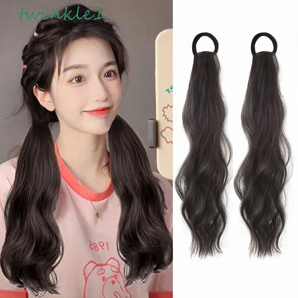 Tóc Giả Đuôi Ngựa Xoăn Dài Mềm Mại Tự Nhiên Màu Nâu Dùng Hóa Trang Lolita