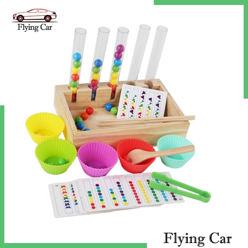 Bộ Đồ Chơi Luồn Bóng Cầu Vồng Bằng Gỗ Lzdjfmy2 Dành Cho Bé