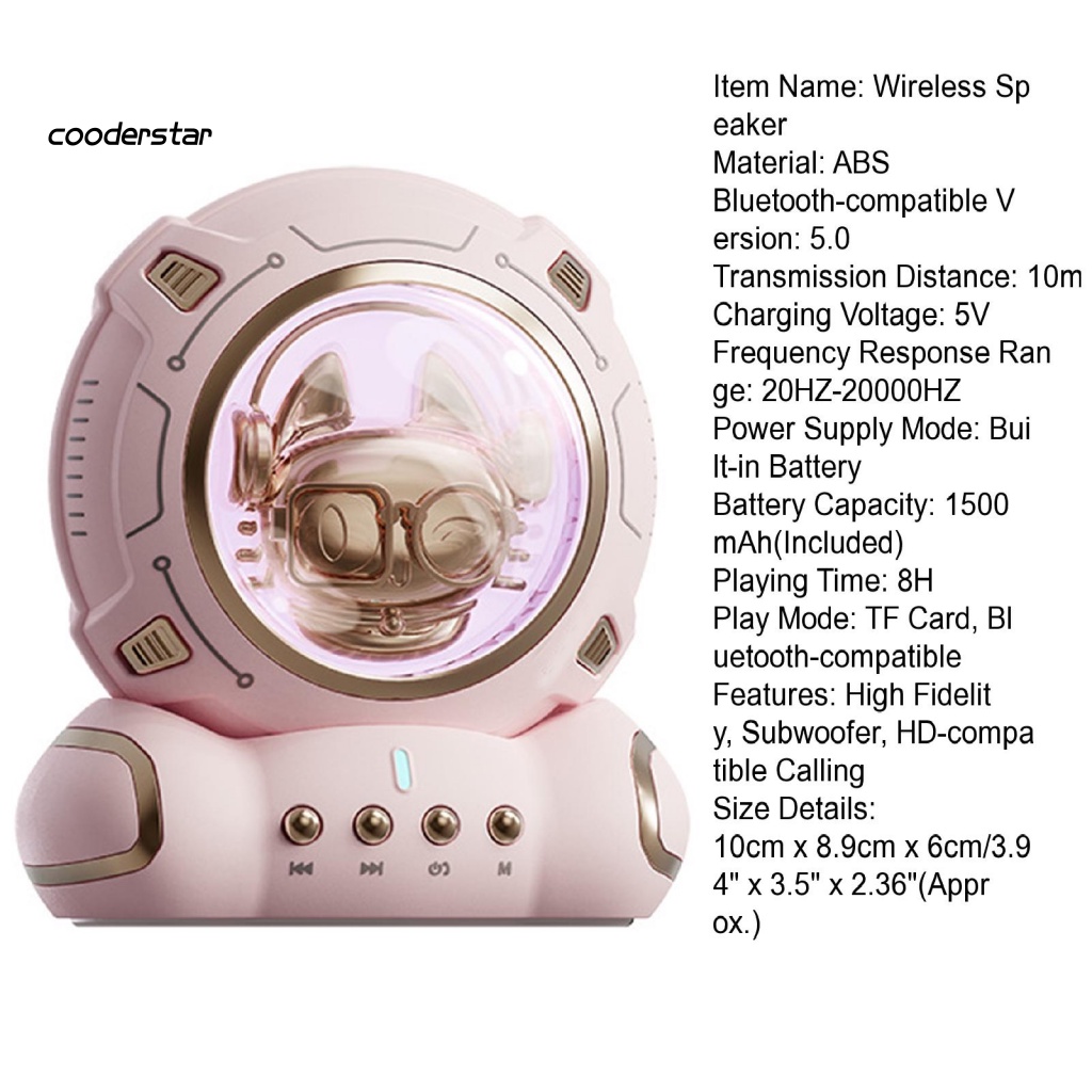 Loa Bluetooth 5.0 Không Dây Hình Mèo Hoạt Hình Dễ Điều Chỉnh Độ Trung Thực Cao Đa Năng