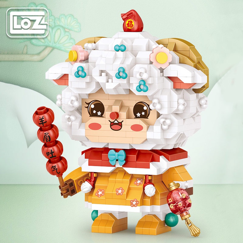 Loz Đồ Chơi Lắp Ráp Lông Mày / Cừu Hoạt Hình Phong Cách Trung Hoa