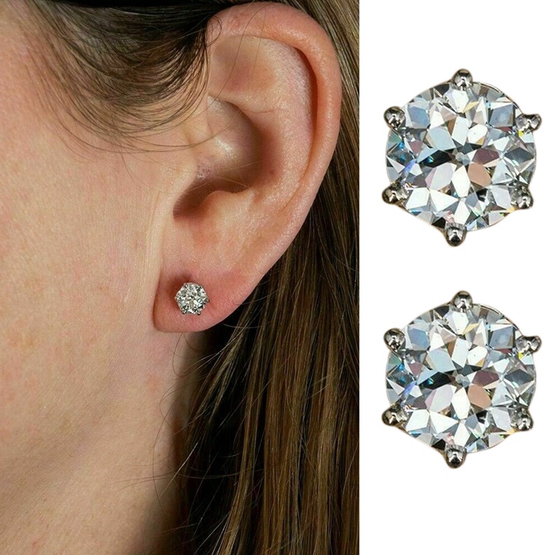 1 Đôi Bông Tai Đính Đá Zircon Cổ Điển Thời Trang Dành Cho Nữ