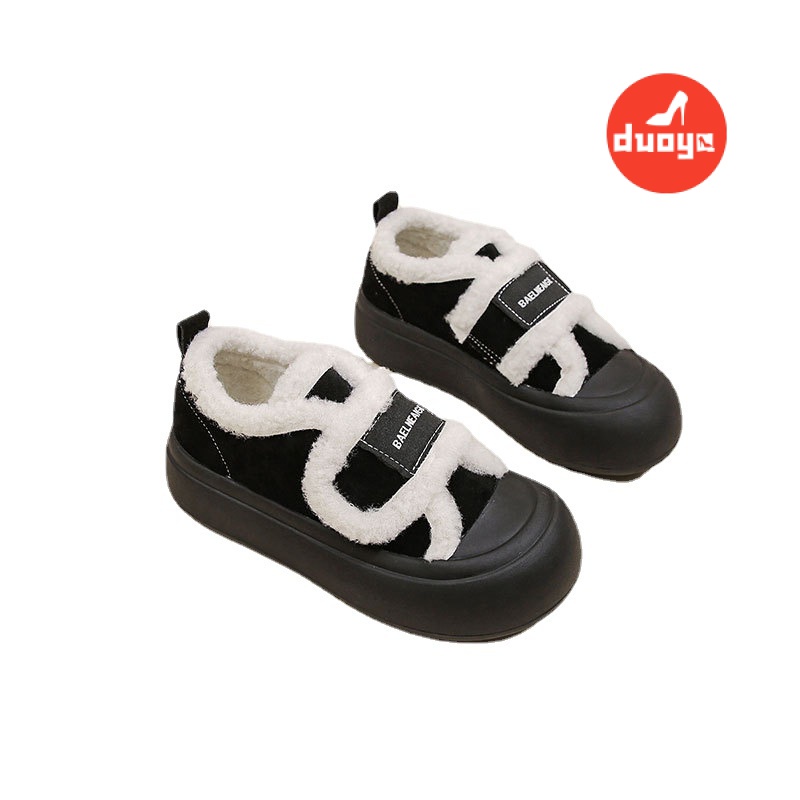 Giày Thể Thao Cotton Lót Nhung Dày Dặn Phong Cách Thời Trang Thu Đông Mới 2022 Cho Nữ