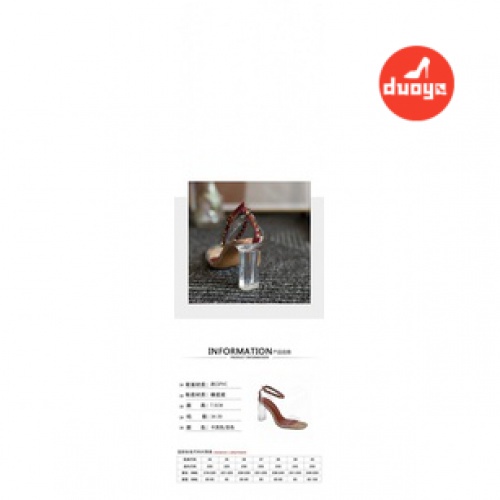 Duoya Tóc Thẳng ~ [Hàng Có Sẵn] Sandal Cao Gót Hở Ngón Quai Trong Suốt Thời Trang Mùa Hè Dễ Phối Đồ Cho Nữ