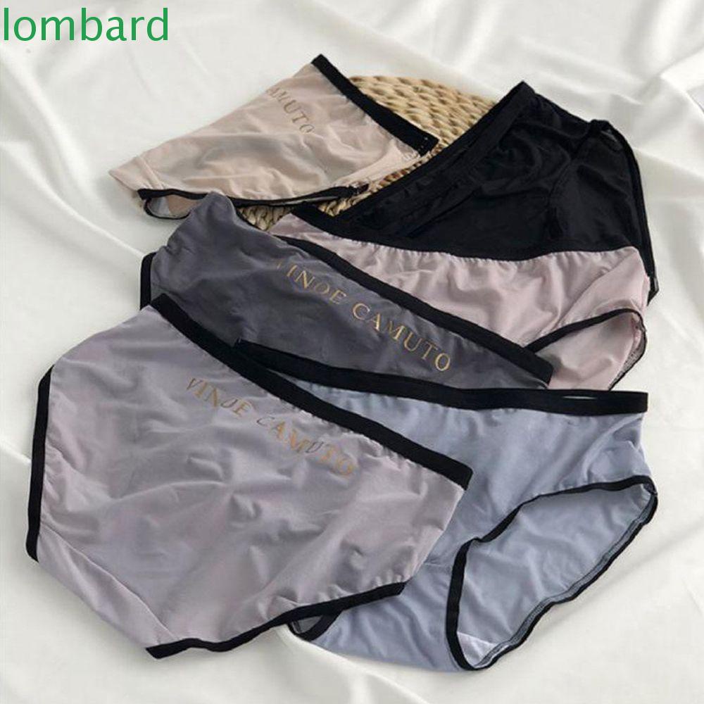 Lombard Quần Lót Cotton Lụa Thoáng Khí Lưng Vừa Màu Sắc Xinh Xắn Cho Nữ
