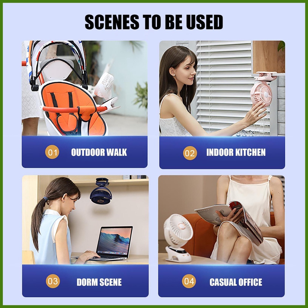Quạt Mini Kẹp Bàn Có Màn Hình Kỹ Thuật Số Tiện Dụng