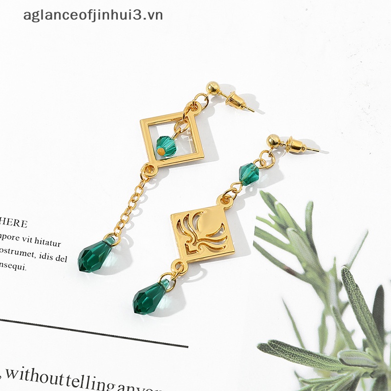 ~ Afhvn ~ Bông Tai Kim Loại Thông Hơi Hóa Trang Nhân Vật Anime Genshin Va Chạm Barbatos Cho Nam Và Nữ