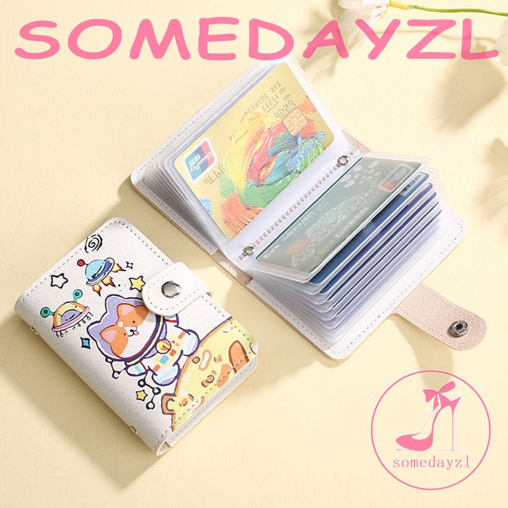 Ví Da Pu Gập Nhiều Ngăn Đựng Thẻ / Tiền Xu Đa Năng In Họa Tiết Hoạt Hình Dễ Thương Cho Nữ