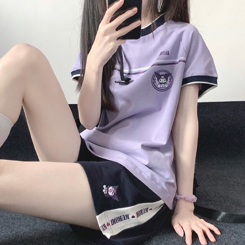 Bộ Đồ Thể Thao Ngắn Tay Thời Trang Mùa Hè Giản Dị Dành Cho Nữ Sinh