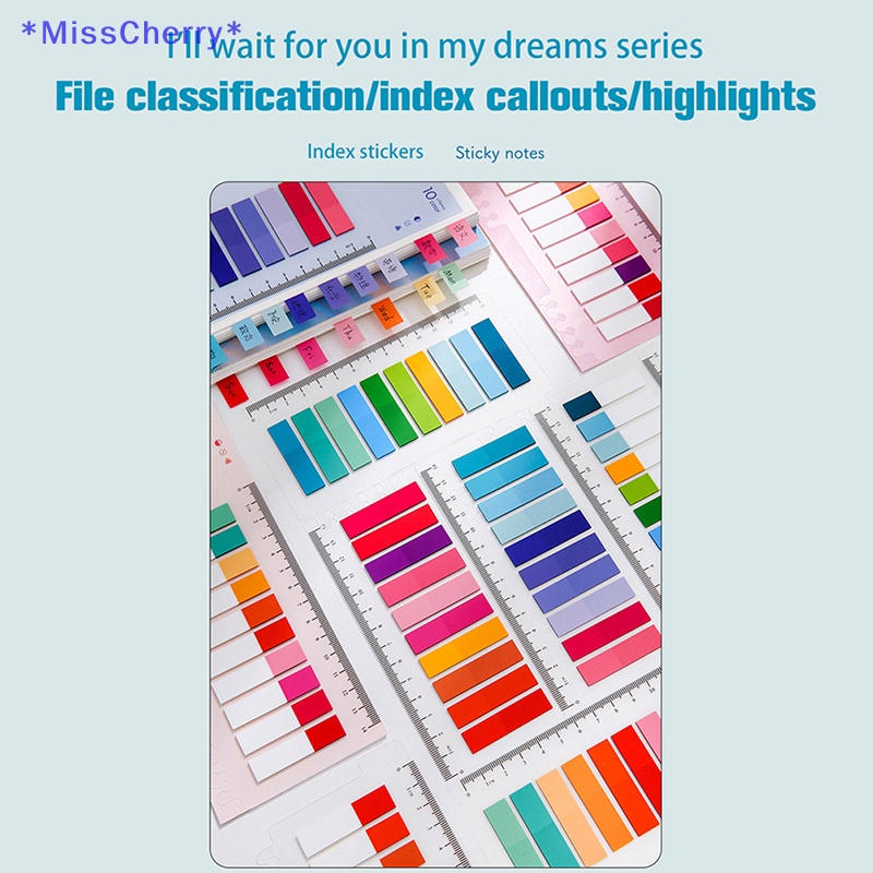 Bộ 200 Tờ Giấy Ghi Chú Nhiều Màu Chống Thấm Nước Kèm Thước Đo Tiện Dụng Mới