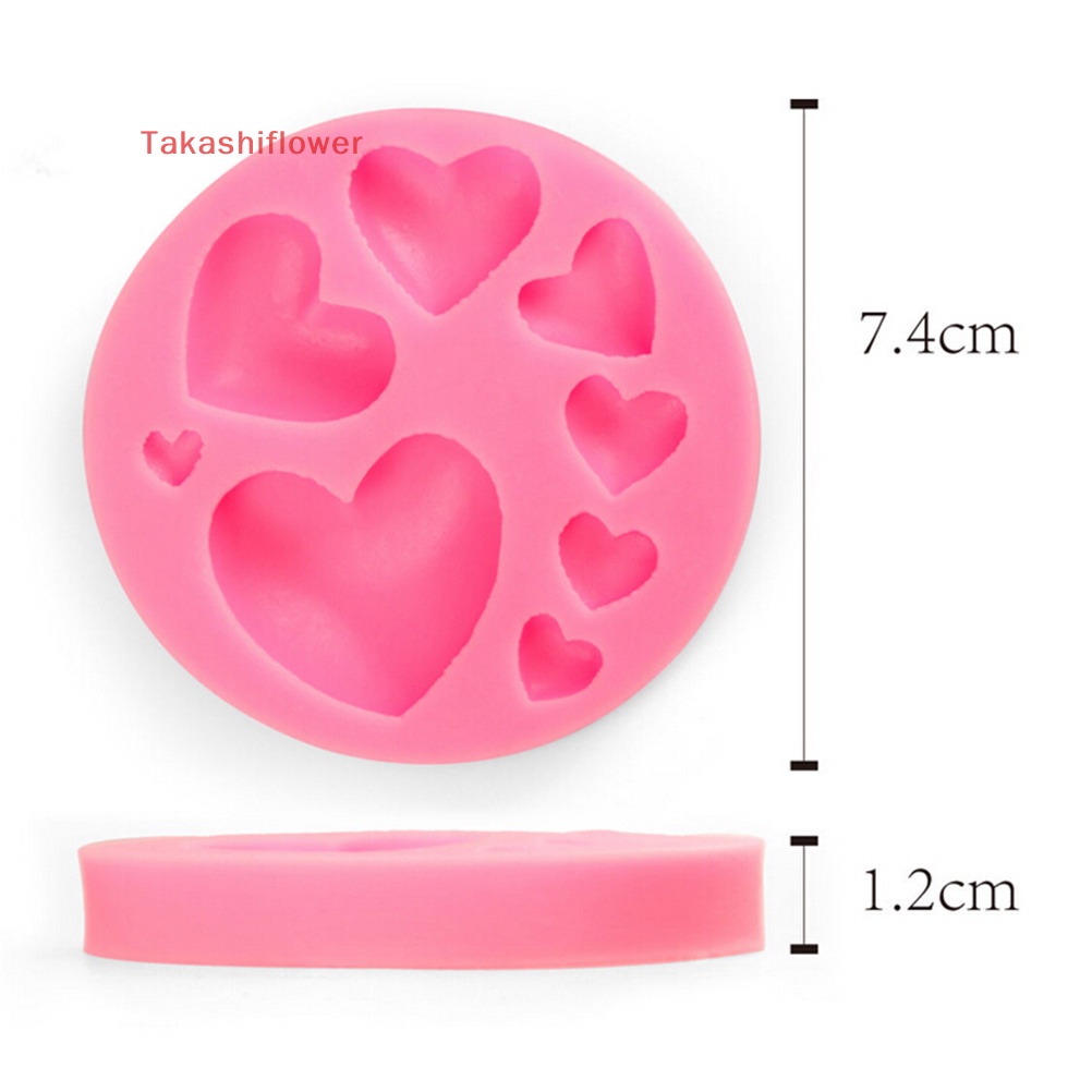 Khuôn Silicone Làm Bánh Tạo Hình Trái Tim 3D DIY