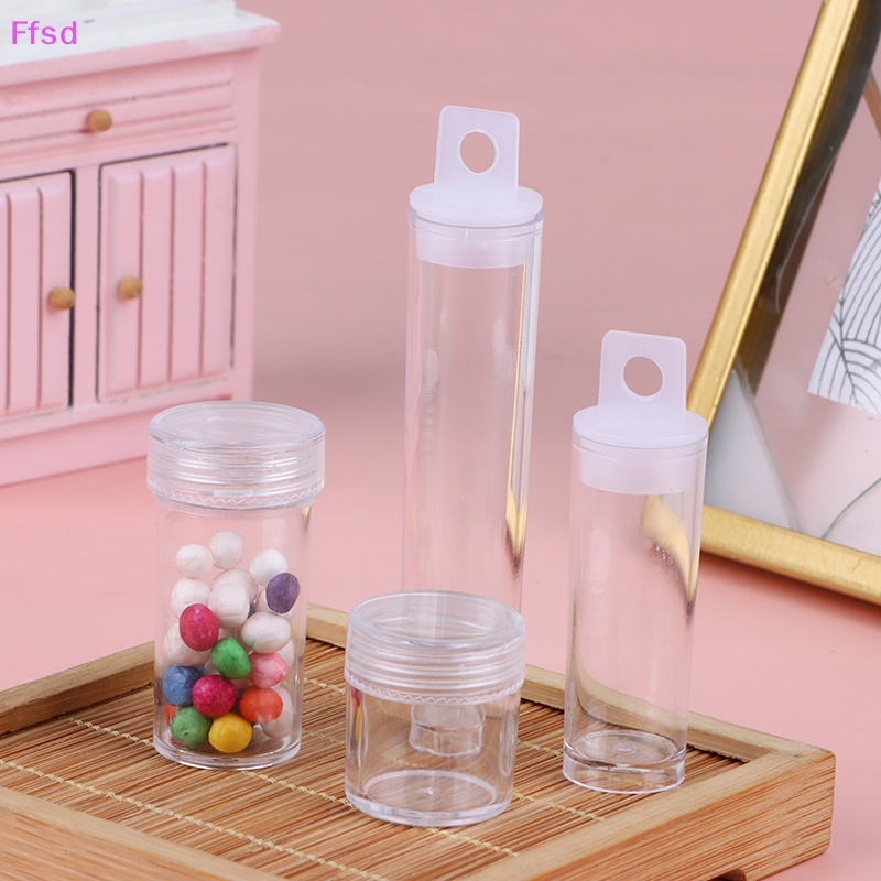 {Ffsd} Hộp Nhựa PP Trong Suốt Hình Trụ Đựng Trang Sức Làm Móng Tay