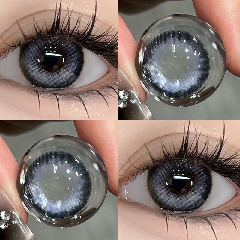 Ovolook Kính Áp Tròng Màu Xanh Lam Lạnh Kiểu Hỗn Hợp Hàng Năm 14.5Mm Đường Kính Hỗn Hợp Chăm Sóc Mắt Không Đau Và Hộp