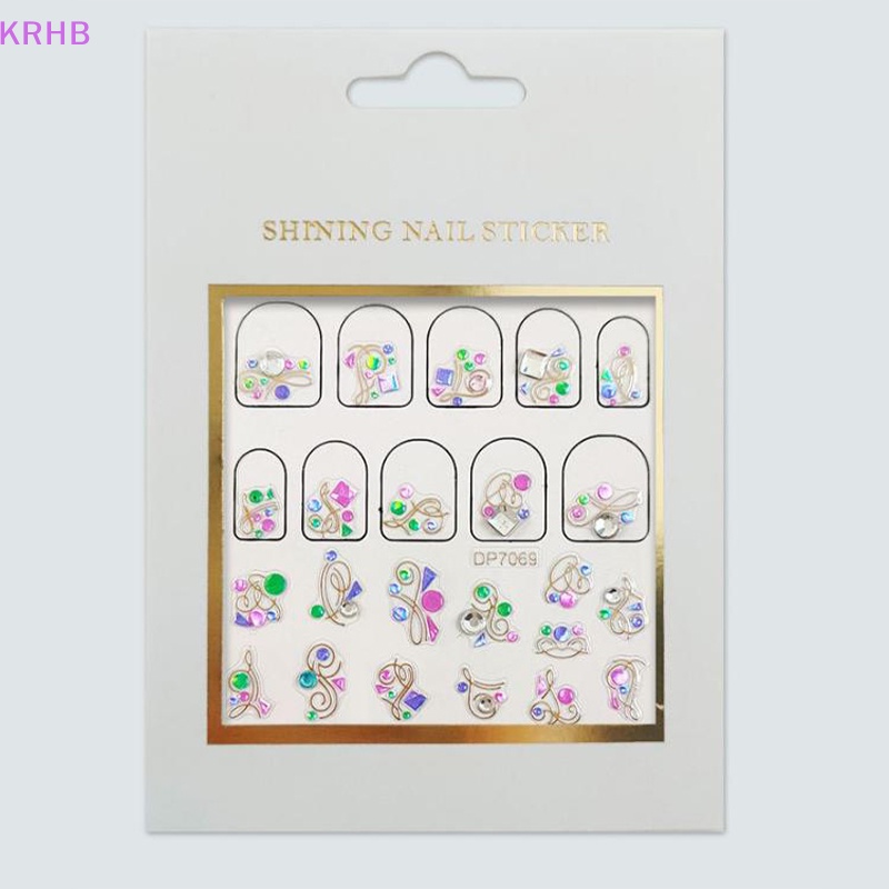 Miếng Dán Trang Trí Móng Tay 3D Đính Đá Xinh Xắn Mới