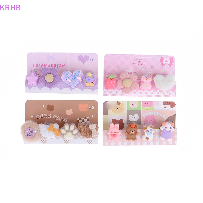 Set 4 Kẹp Tài Liệu Giấy Ghi Chú Bằng Nhựa Dễ Thương Mới