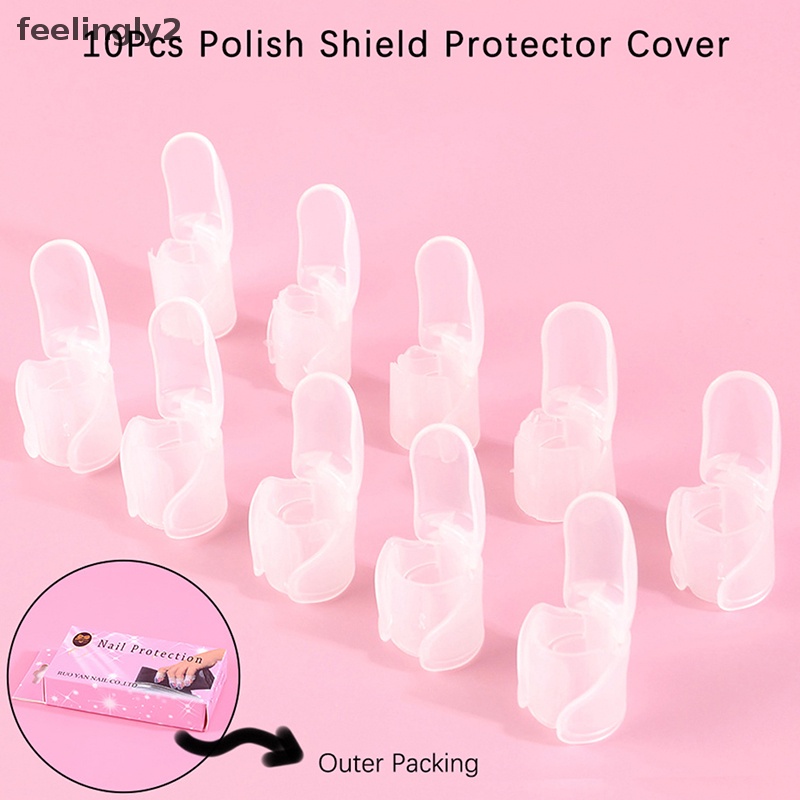 Set 10 Nắp Nhựa Bảo Vệ Móng Tay Nghệ Thuật