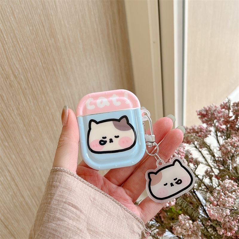 Vỏ Bảo Vệ Hộp Sạc Tai Nghe Bluetooth Không Dây Airpods1 / 2 3 Pro Pro2 Air Pods Pro 3 Hình Mèo Dễ Thương Ốp