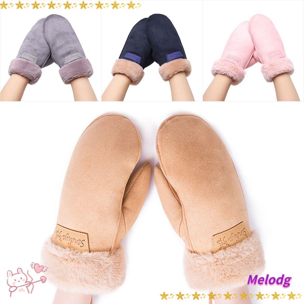 Găng Tay Giả Lông Thú Dày Dặn Giữ Ấm Màu Sắc Ngọt Ngào