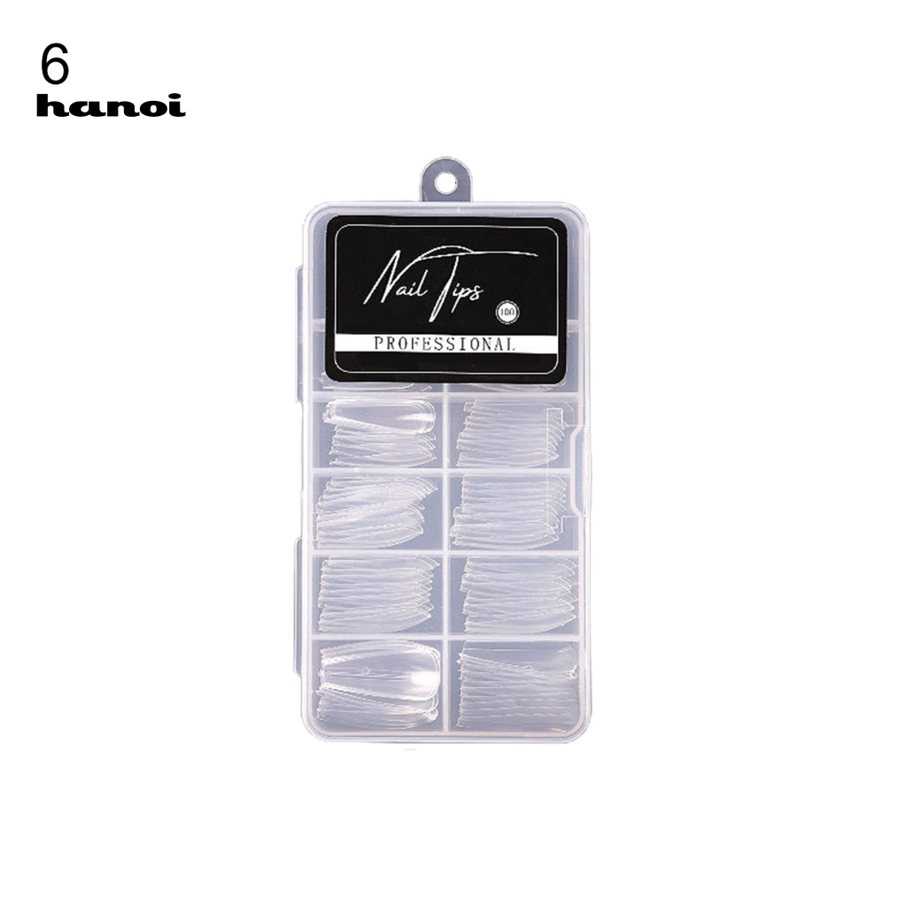 Hộp 100 Móng Tay Giả Trong Suốt Tái Sử Dụng Linh Hoạt Cho Nữ