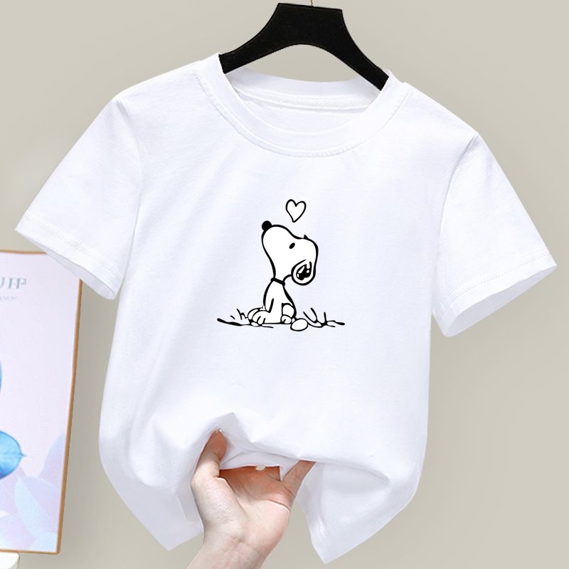 Áo Thun NgắN Tay Unisex In HoạT HìNh Cho Bé