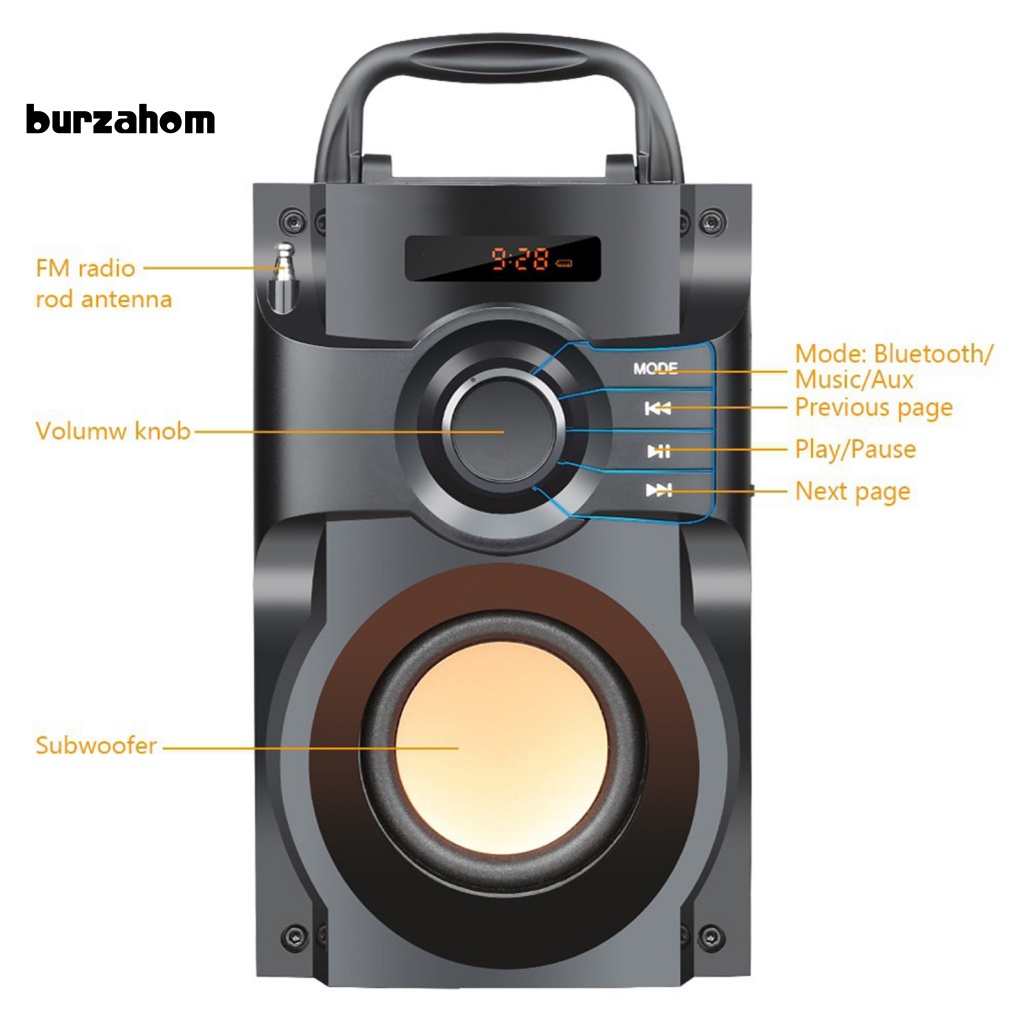 Loa Bluetooth Không Dây Âm Thanh Siêu Trầm Hỗ Trợ FM / TF / AUX / USB Mini Chất Lượng Cao