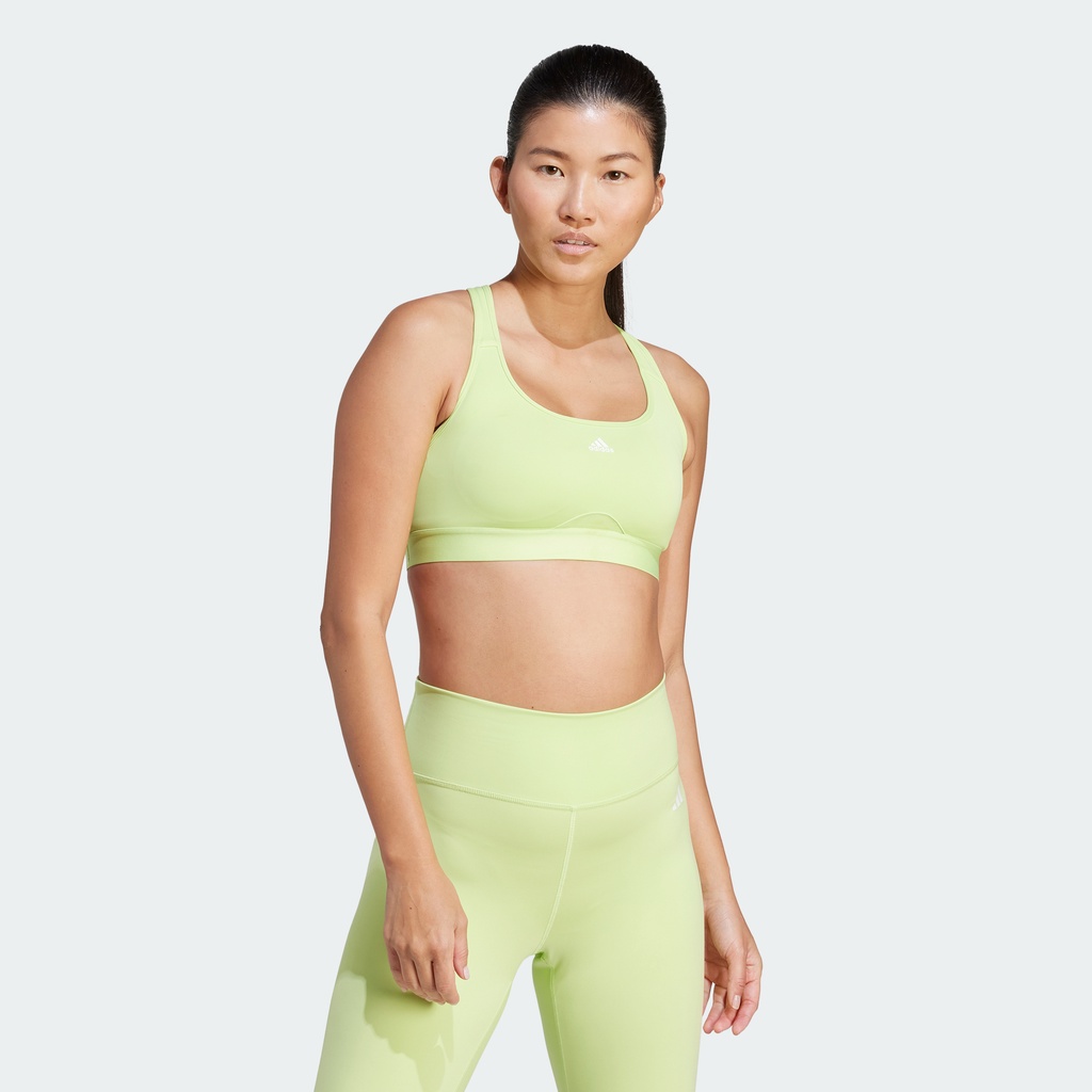 adidas Tập luyện Áo Bra Tập Luyện Medium Support Powerreact Nữ màu xanh lá IK0165