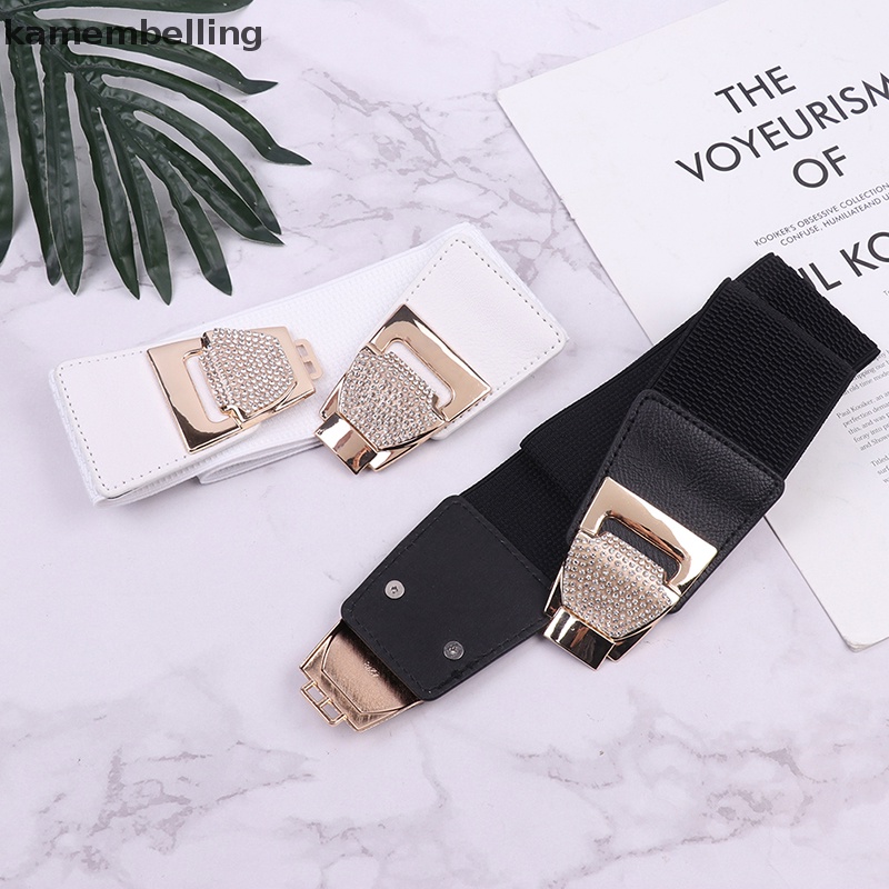 Thắt Lưng Bản Rộng Co Giãn Đính Đá Hình Nơ Trang Trí Đầm