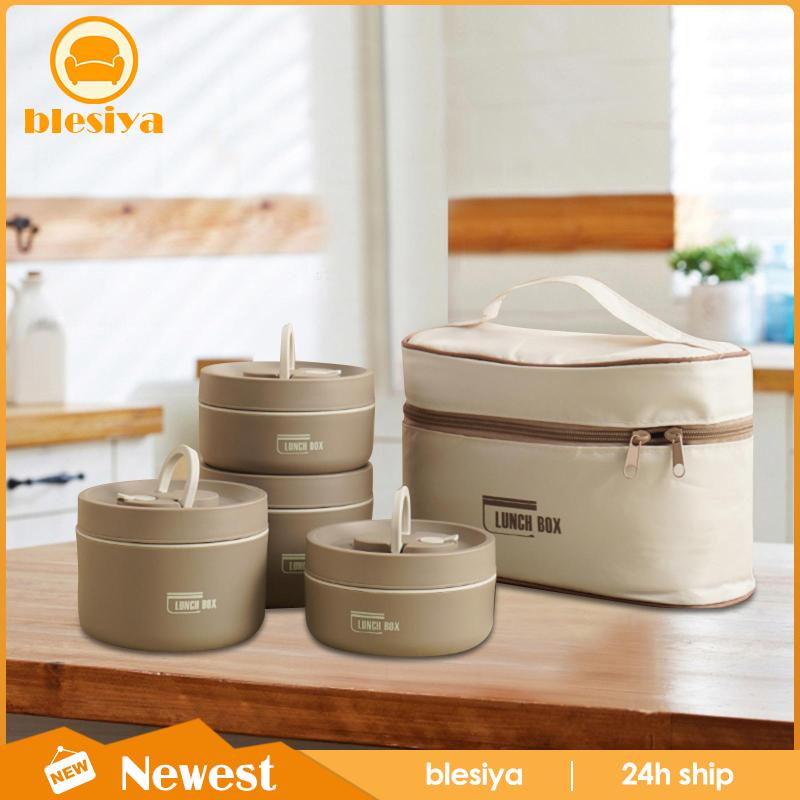 Bộ 4 Hộp Đựng Cơm Trưa Cách Nhiệt Tiện Dụng Mang Theo Du Lịch Cắm Trại