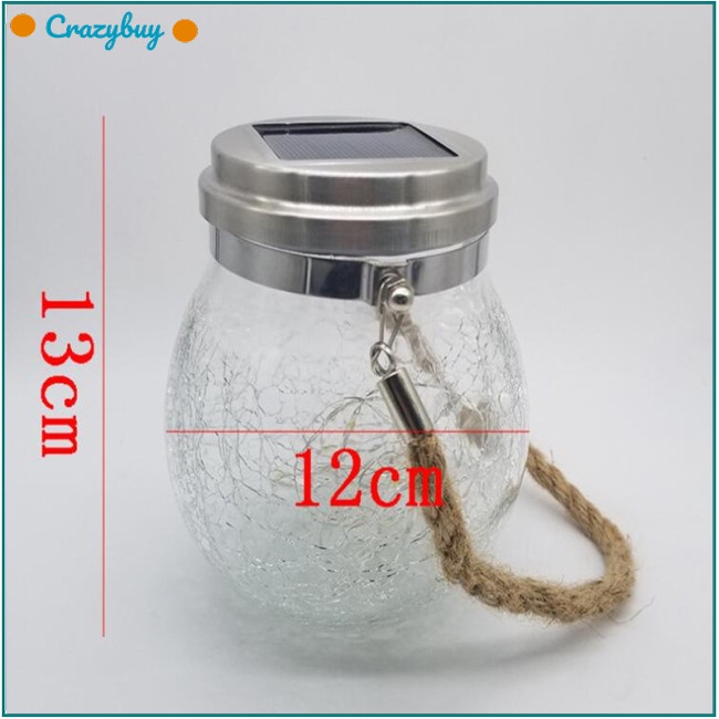 Cr Lọ Điều Ước Đèn Led 30 Bóng Bằng Thủy Tinh Sử Dụng Năng Lượng Mặt Trời Trang Trí Sân Vườn