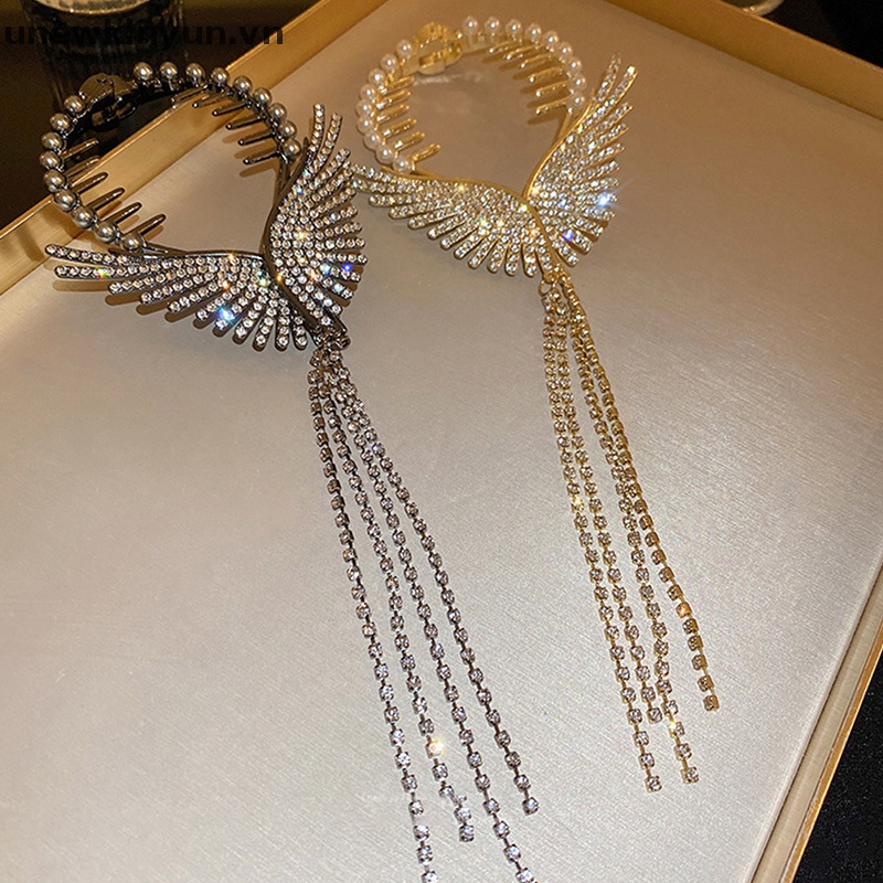 1 Kẹp Tóc Đuôi Ngựa Đính Ngọc Trai Giả &amp; Kim Cương Giả Hình Viên Thuốc