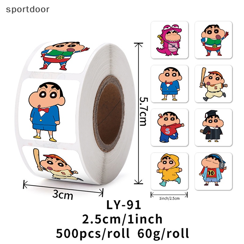 Bộ 500 Nhãn Dán Hoạt Hình Cậu Bé Bút Chì Shin-chan Trang Trí Quà Tặng Cho Bé