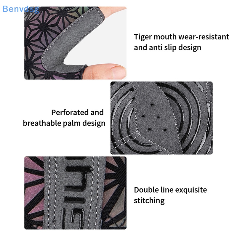 Găng Tay Nửa Ngón Chống Trượt Phản Quang Nhiều Màu Sắc Dùng Khi Đi Xe Đạp Leo Núi / Xe Máy