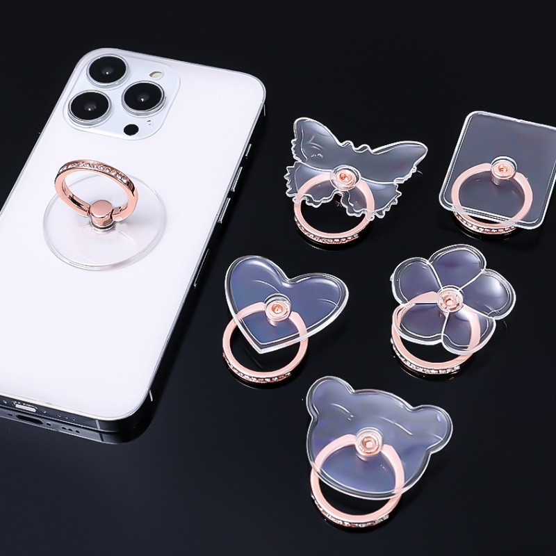 Nhẫn Đỡ Điện Thoại Trong Suốt Xoay 360 Độ Tiện Dụng° Nhẫn Đeo Ngón Tay Trong Suốt Xoay Được Tiện Dụng