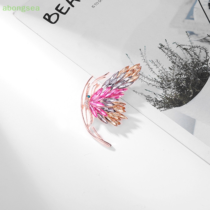 Abongsea Ghim Cài Áo Hình Bướm Đính Pha Lê Màu Gradient Kiểu Pháp Thanh Lịch Cao Cấp