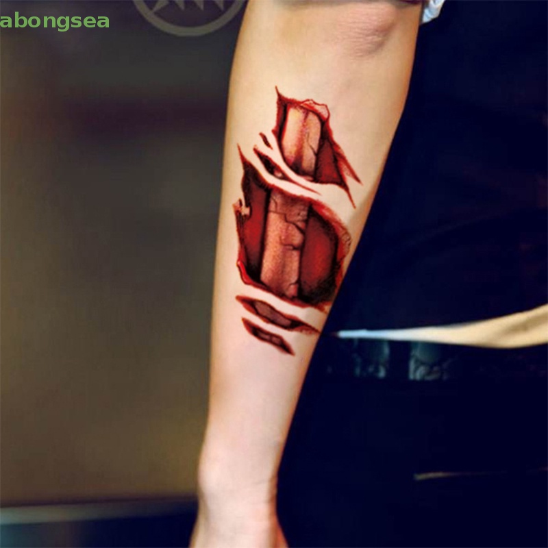 1 Tấm Hình Xăm Dán Tạm Thời Chống Nước Chủ Đề Halloween Kinh Dị