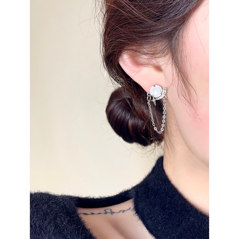 Bông Tai Mạ Bạc 925 Hình Học Độc Đáo Thời Trang Nhật Hàn Cho Nữ