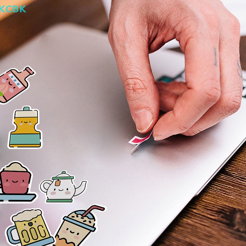 50 Miếng Dán Hoạt Hình Trang Trí Đồ Uống Bằng Nhựa PVC