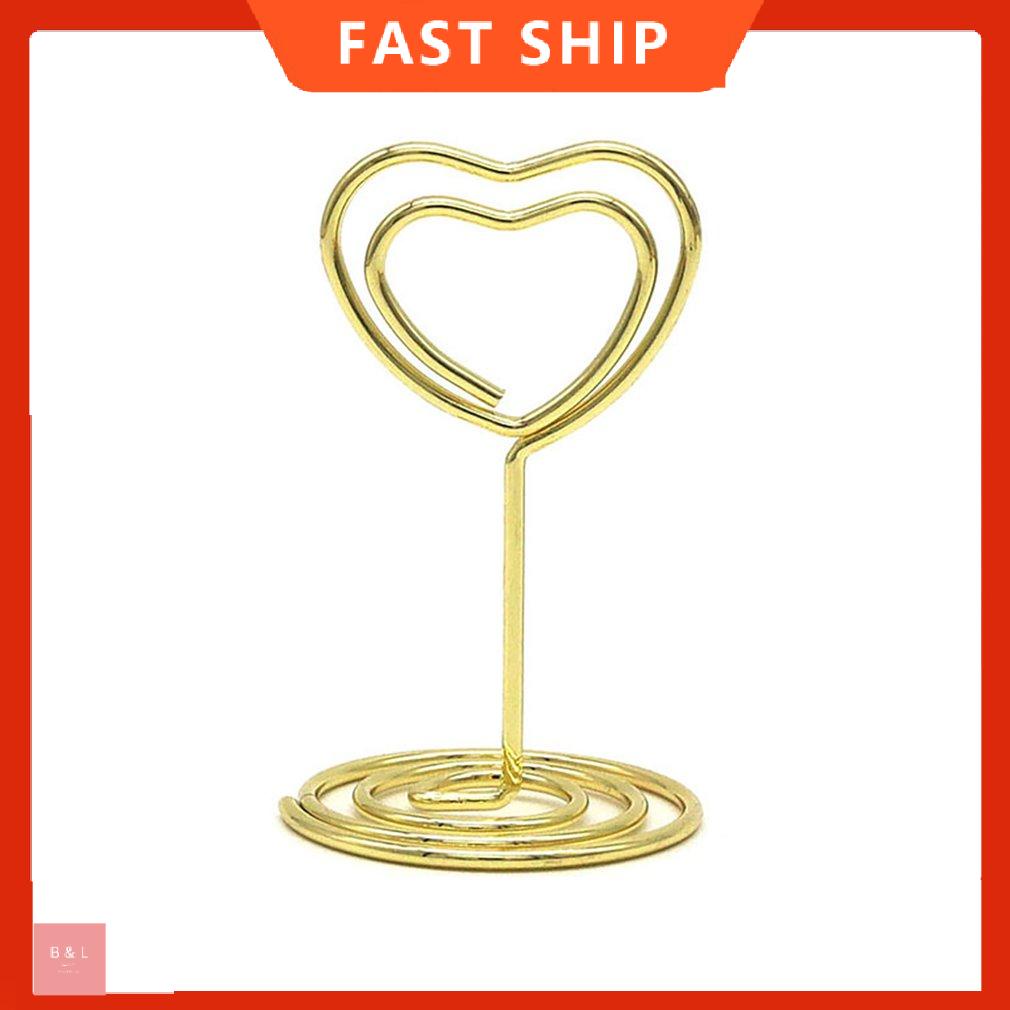 Giá đỡ lưu ý tình yêu Giá đỡ thẻ để bàn Giá đỡ ảnh kim loại Hình trái tim sáng tạo Thẻ kẹp đẹp Giá đỡ lưu ý