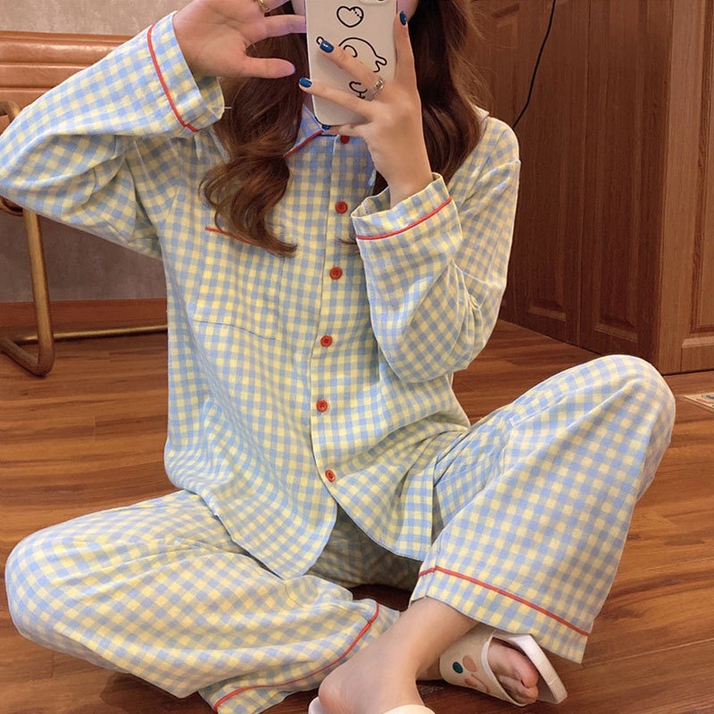 Bộ Đồ Ngủ Cotton Giả Cotton In Hình Hello Kitty Phong Cách Nhật Bản Dễ Thương Cho Nữ