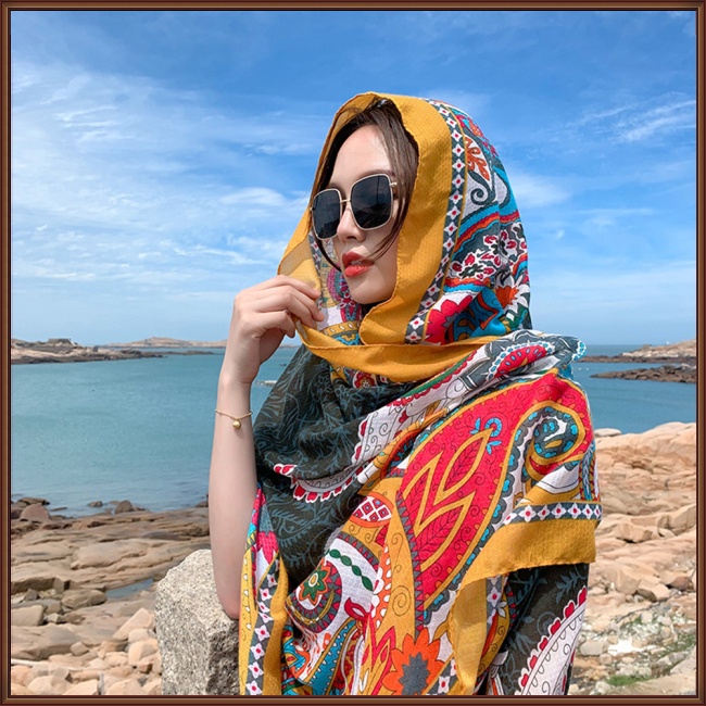 Khăn Choàng Che Mặt Đa Năng In Họa Tiết Hoa Nhiều Màu Sắc Thời Trang Mùa Hè Cho Nữ